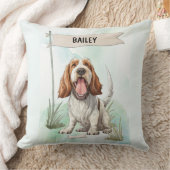 Spinone Italiano Watercolor Personalized Dog クッション (ブランケット)