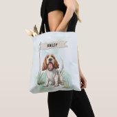 Spinone Italiano Watercolor Personalized Dog トートバッグ (クローズアップ)
