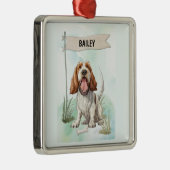 Spinone Italiano Watercolor Personalized Dog メタルオーナメント (右)