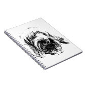 Spinone Notebook – Dog Head Portrait in Ink ノートブック (右側)