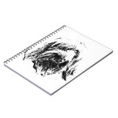Spinone Notebook – Dog Head Portrait in Ink ノートブック (左側)