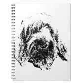 Spinone Notebook – Dog Head Portrait in Ink ノートブック (正面)