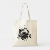 Spinone Tote Bag – Minimalist Dog Head Sketch トートバッグ (裏面)