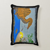 Spinosaurus Beach Throw Pillow Black Pillow アクセントクッション (裏面(縦))