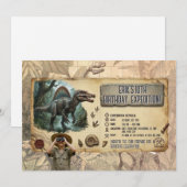 Spinosaurus Dino Expedition Birthday Adventure 招待状 (正面/裏面)