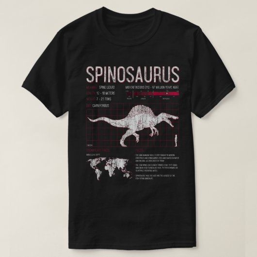 Spinosaurus Dinosaur Facts T Shirt Mens Womens Kid Tシャツ (デザイン正面)