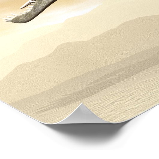 Spinosaurus dinosaur in the desert - 3D render ポスター (角)