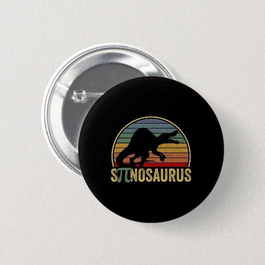 Spinosaurus - Dinosaur Pi Day Funny Math Pun  缶バッジ (正面&裏面)