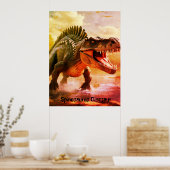 Spinosaurus Dinosaur Vivid Bedroom Wall ポスター (キッチン)