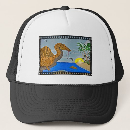 Spinosaurus Film Reel Dinosaur Baseball Hat キャップ (正面)