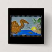 Spinosaurus Film Reel Dinosaur Button Pin 缶バッジ (正面)