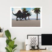 Spinosaurus Walking Print ポスター (ホームオフィス)