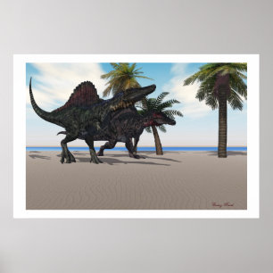 Spinosaurus Walking Print ポスター