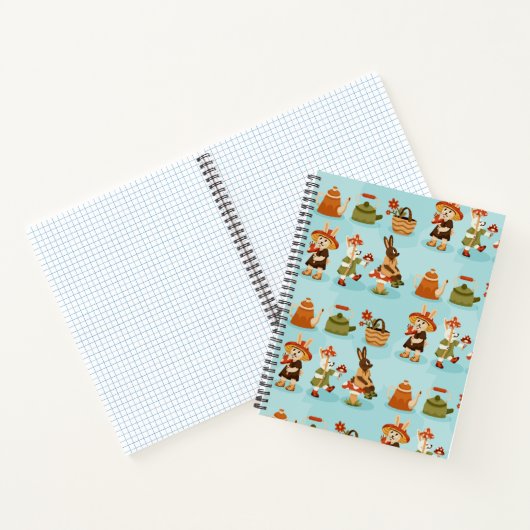 Spiral-bound notebook features a playful pattern ノートブック (内部)