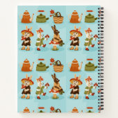 Spiral-bound notebook features a playful pattern ノートブック (裏面)
