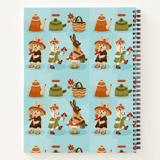 Spiral-bound notebook features a playful pattern ノートブック (裏面)