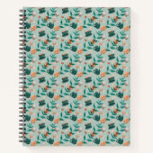 Spiral-bound notebook with a floral pattern ノートブック (正面)