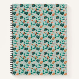 Spiral-bound notebook with a floral pattern ノートブック