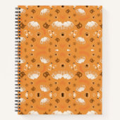 Spiral-bound notebook with an orange cover ノートブック (正面)