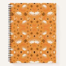Spiral-bound notebook with an orange cover ノートブック