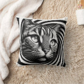 Spiral Cat Face Cushion – Hypnotic Feline Optical  クッション (ブランケット)