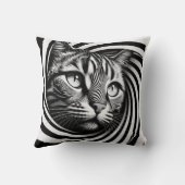Spiral Cat Face Cushion – Hypnotic Feline Optical  クッション (裏面)
