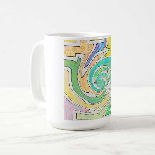 Spiral Caught in Colorful Maze コーヒーマグカップ (正面左)