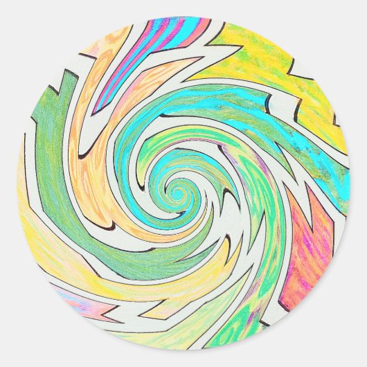 Spiral Caught in Colorful Maze ラウンドシール (正面)