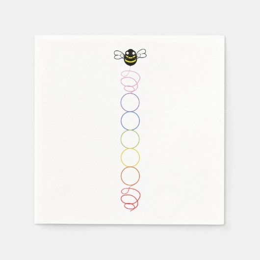 Spiral Chakra Bee Cocktail Napkins スタンダードカクテルナプキン (正面)