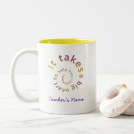 Spiral Heart Teacher Coffee Mug - Personalizable ツートーンマグカップ
