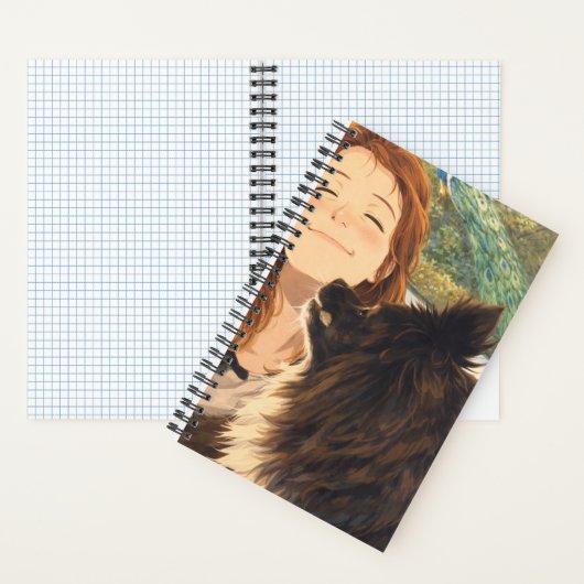 Spiral Notebook Anime Playful Puppy ノートブック (内側)
