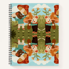 Spiral notebook cover showing a whimsical ノートブック