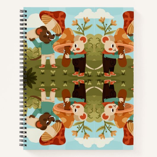 Spiral notebook cover showing a whimsical ノートブック (正面)