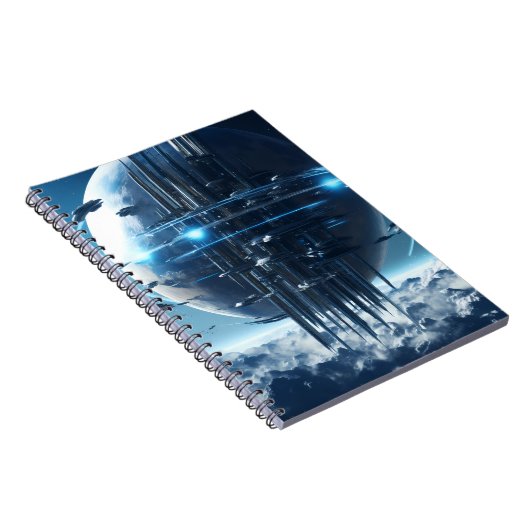 Spiral notebook featuring a galaxy world design ノートブック (右側)