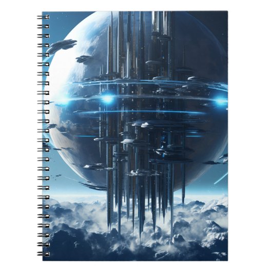 Spiral notebook featuring a galaxy world design ノートブック (正面)