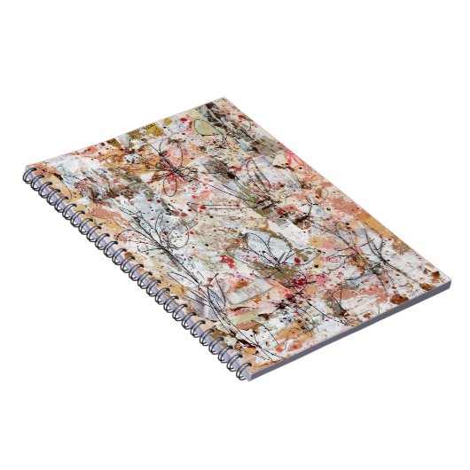 Spiral notebook featuring mixed media artwork. ノートブック (右側)