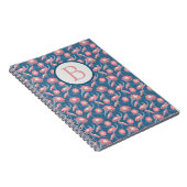 Spiral Notebook Monogram Pretty Pink Flowers ノートブック (右側)