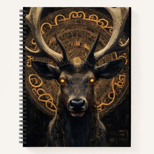Spiral Notebook – Mystic Deer Guardian | Fantasy A ノートブック (正面)