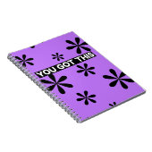 Spiral Notebook Purple & Black Quote Design ノートブック (右側)