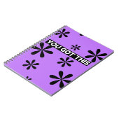 Spiral Notebook Purple & Black Quote Design ノートブック (左側)