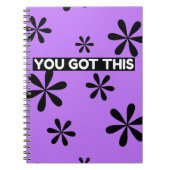 Spiral Notebook Purple & Black Quote Design ノートブック (正面)