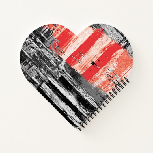 Spiral Notebook – Red Pulse Abstract Design ノートブック (裏面)