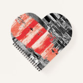 Spiral Notebook – Red Pulse Abstract Design ノートブック (正面)