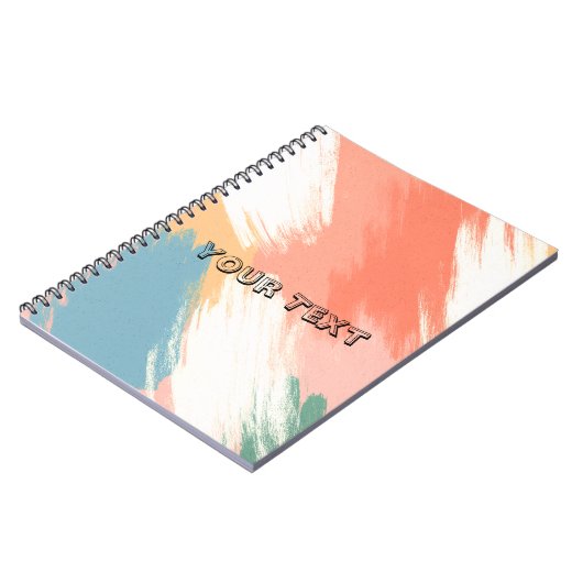 Spiral notebook retro stripe pastel colour ノートブック (左側)