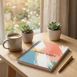 Spiral notebook retro stripe pastel colour ノートブック