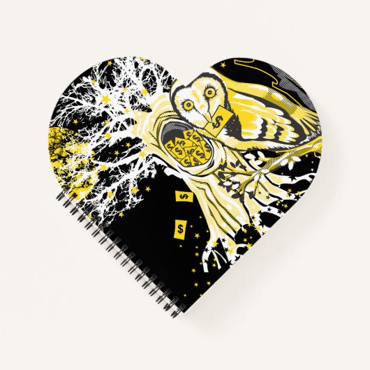 Spiral Notebook – Urban Tree Owl & Wealth Surreal  ノートブック (正面)