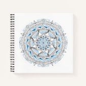 Spiral Notebook w/ Blue Mandala Design ノートブック (正面)