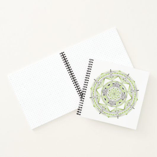 Spiral Notebook w/ Green Mandala Design ノートブック (内部)