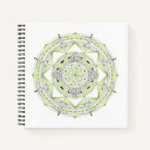 Spiral Notebook w/ Green Mandala Design ノートブック (正面)