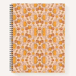 Spiral notebook with an orange pattern ノートブック